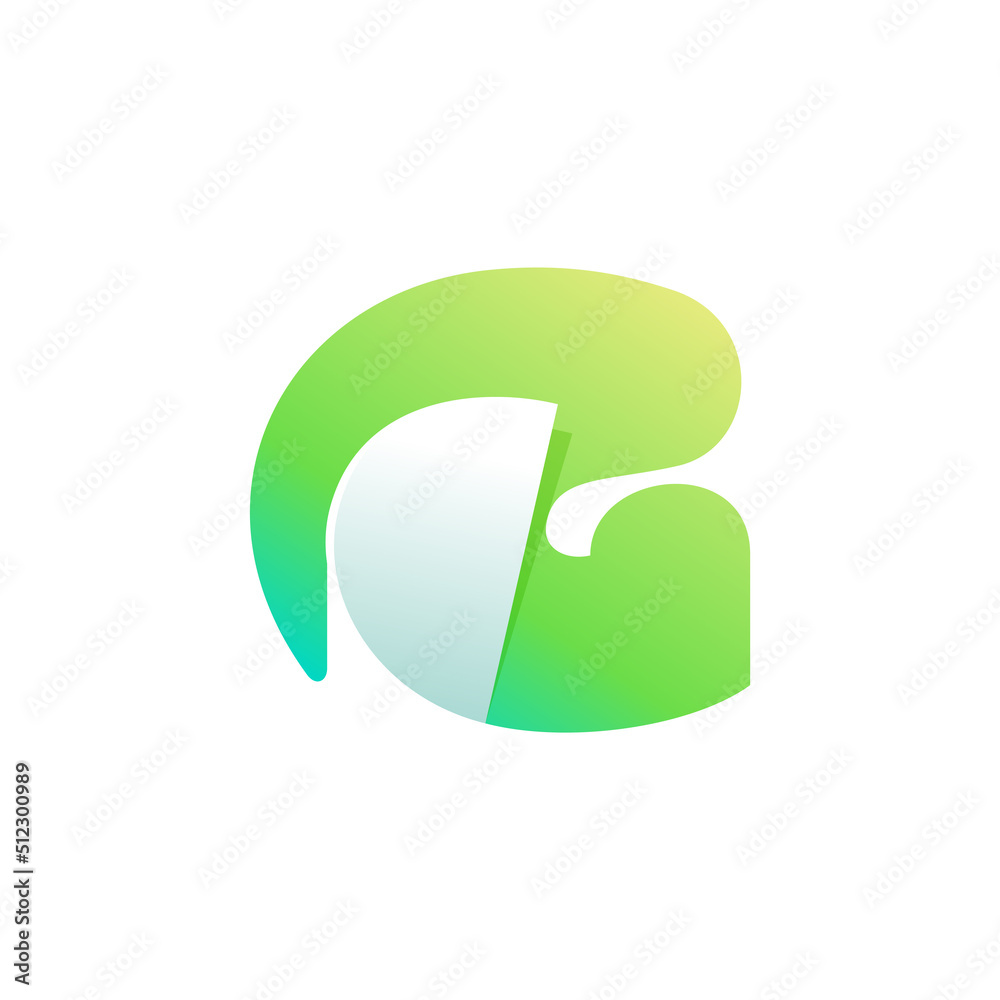 G letter logo with curled corner. Negative space style icon. Colorful gradient note paper. G letter logo with curled corner. Negative space style icon. Colorful gradient note paper.