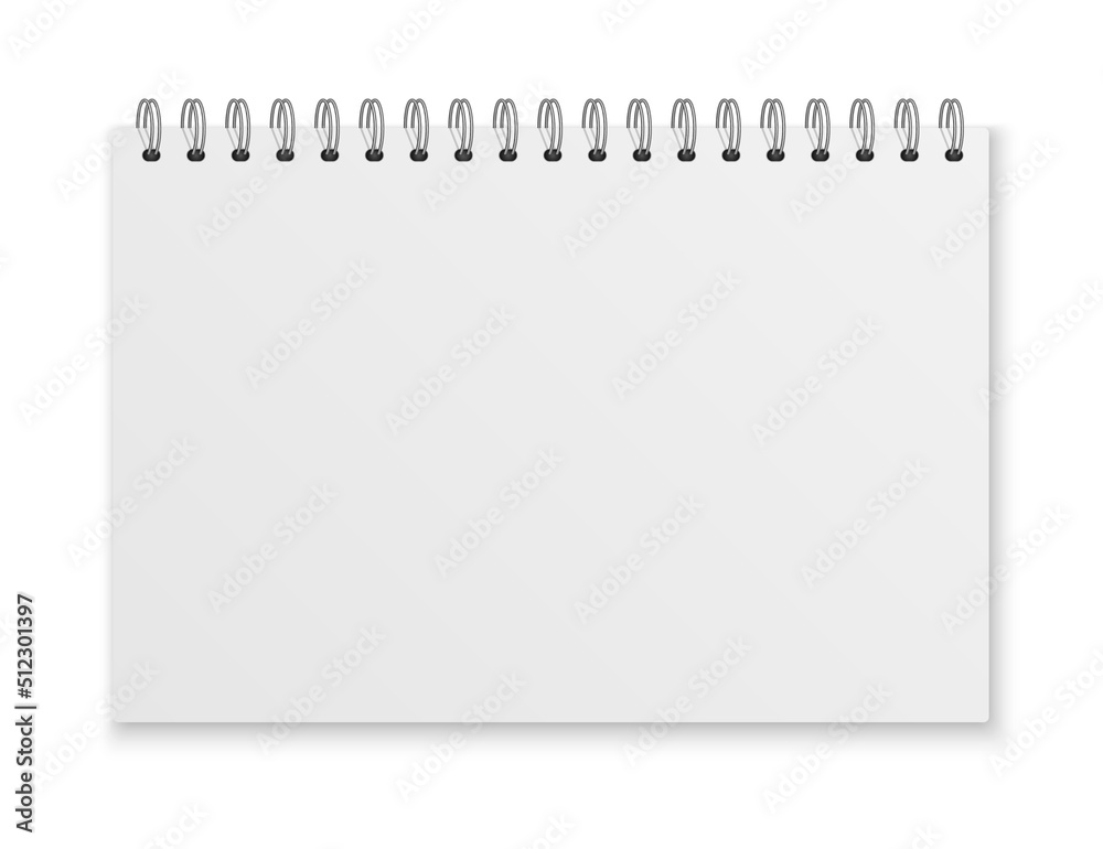 Mockup blank closed notebook isolated on white background. Template spiral copybook or organizer. Mockup blank closed notebook isolated on white background. Template spiral copybook or organizer.