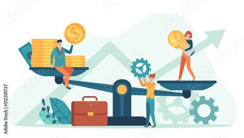 Finance idea investment, people invest in startup