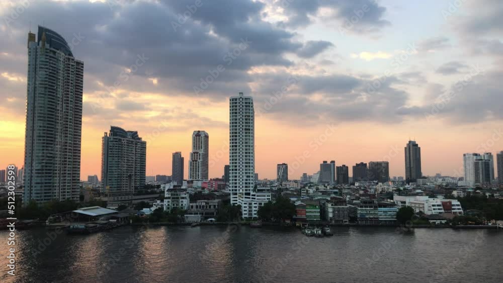 Bangkok City with Chao Praya River in Thailand Bangkok City with Chao Praya River in Thailand