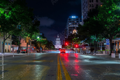 Low Angle View of Congress Avenue With US Tecas Capitol in the Background