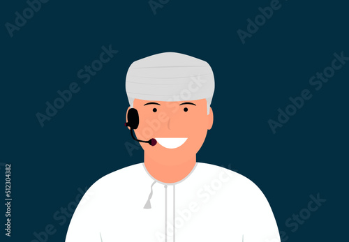 customers service man wearing omani clothes 