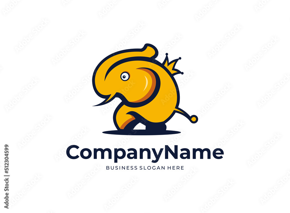 Elephant crown logo vector illustration emblem Elephant crown logo vector illustration emblem