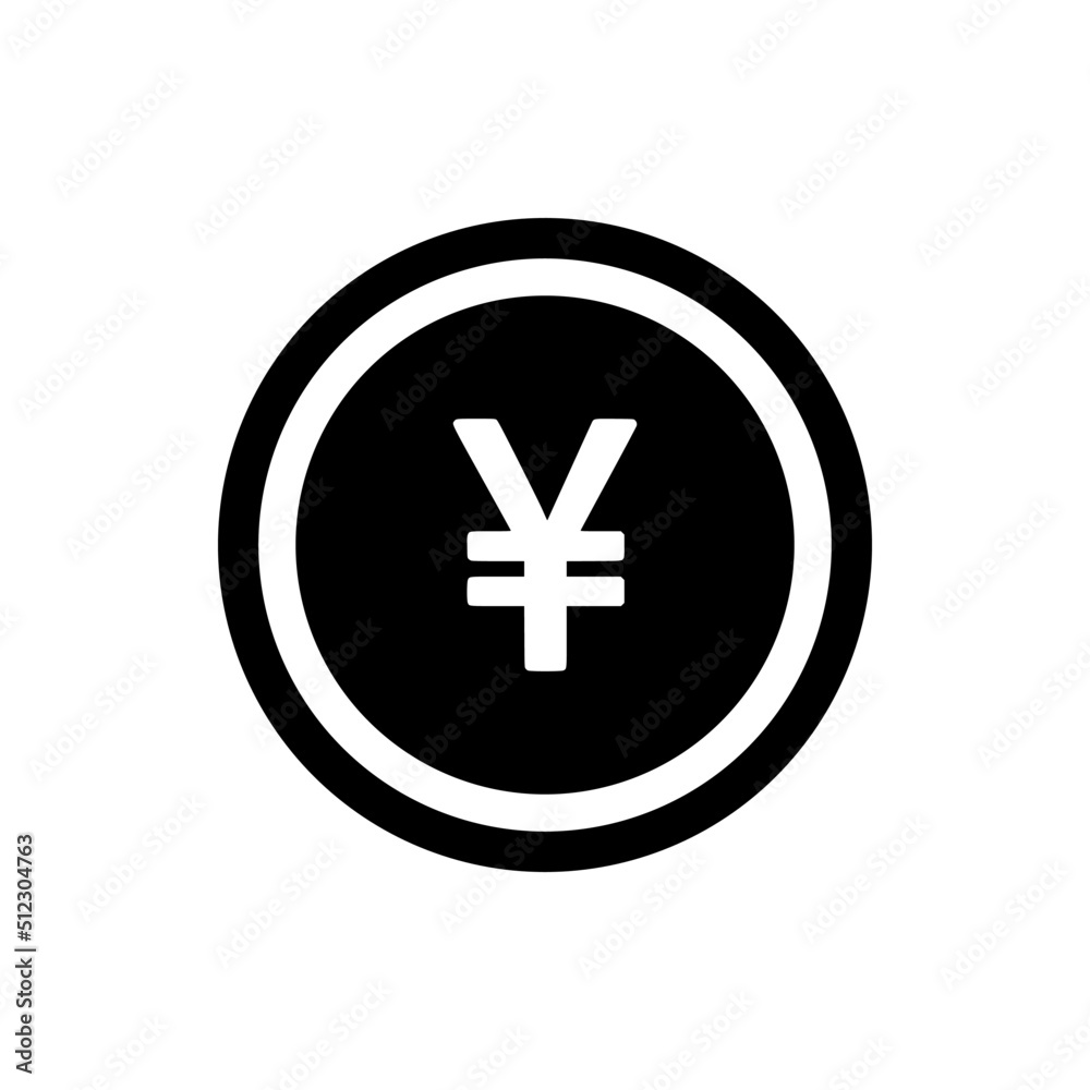 Obraz premium Yen Coin Icon For Mobile Apps And Website Menu Design. Best Coin Icon Vector Illustration