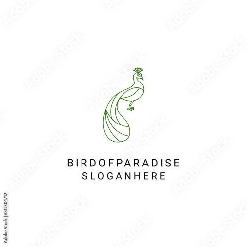 Bir of paradise logo design icon template