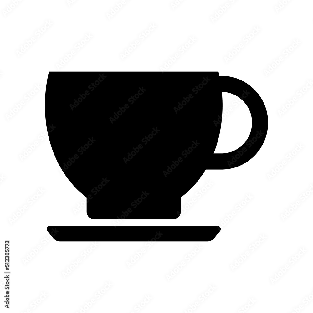 Tea cup and saucer icon. Cup a coffee concept illustration. Tea cup and saucer icon. Cup a coffee concept illustration.