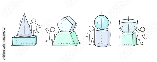 Cartoon set with different geometry figures.