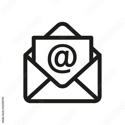 Envelope Open Message or email icon. outline illustration. photo