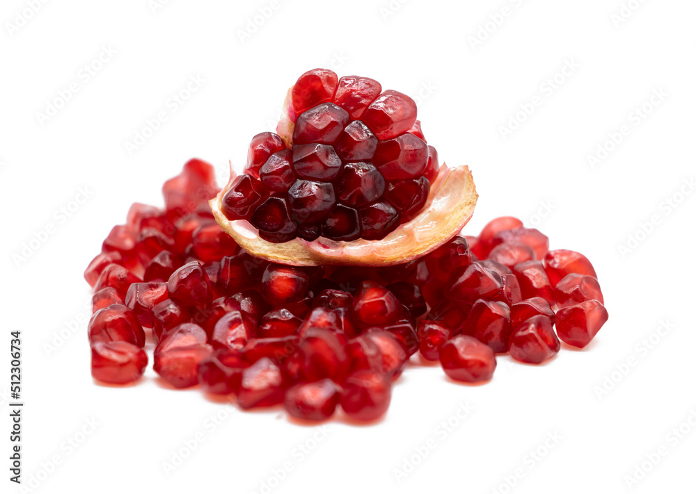 Pomegranate on a white background.food and fruit concept. Pomegranate on a white background.food and fruit concept.