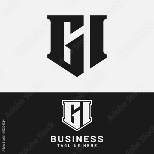Canvas Print G I GI IG Letter Monogram Initial Logo Design Template