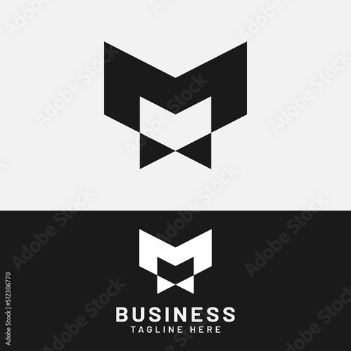 Letter Initial M Man Logo Design Template. Suitable for General Sports Fitness Finance Construction Company Business Corporate Shop Apparel in Simple Modern Style Logo Design.