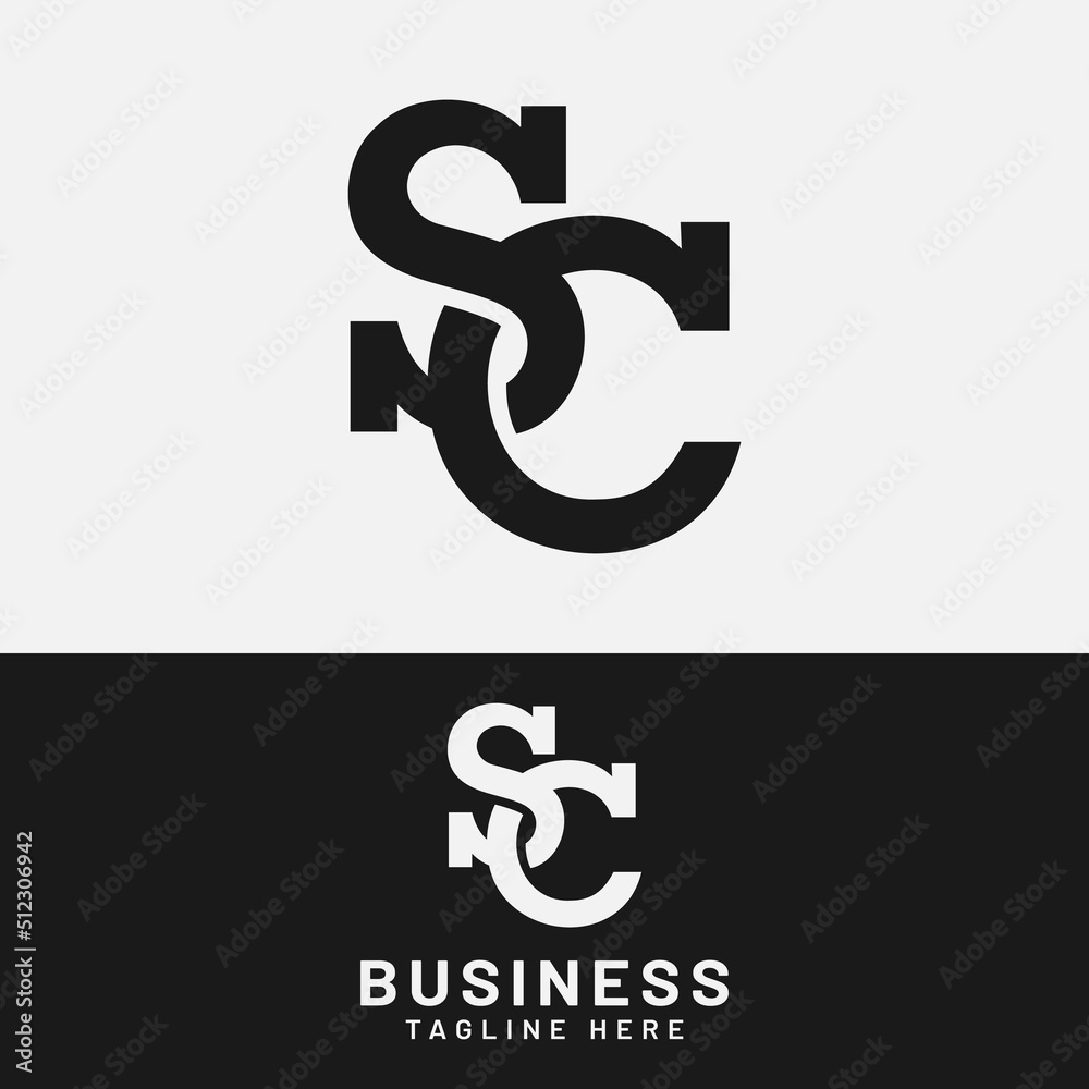 Vetor de S C SC CS Letter Monogram Initial Logo Design Template. Suitable  for General Sports Fitness Finance Construction Company Business Corporate  Shop Apparel in Simple Modern Style Logo Design. do Stock