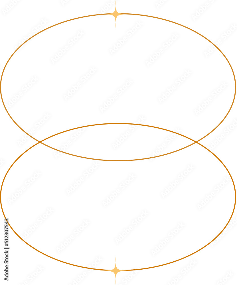 Aesthetic oval geometric line with star Aesthetic oval geometric line with star