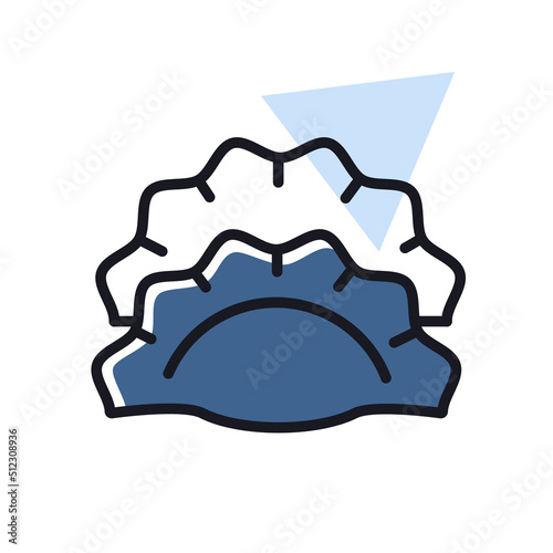 Two dumplings, potstickers or jiaozi vector icon