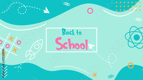 Back to school wallpaper with kids element design