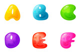 Jelly colorful alphabets, comic alphabet for children. Jelly bright Font. Childish type for events, promotions.