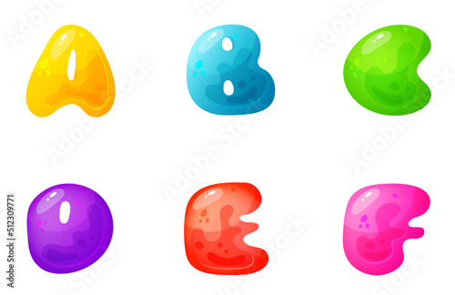 Jelly colorful alphabets, comic alphabet for children. Jelly bright Font. Childish type for events, promotions.