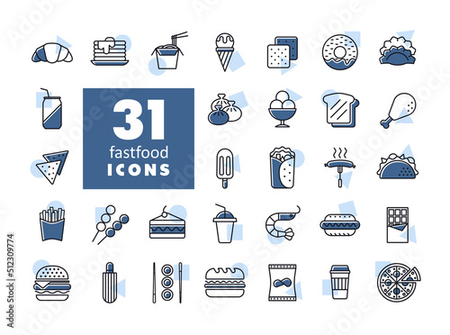 Fastfood, Food court vector flat icon