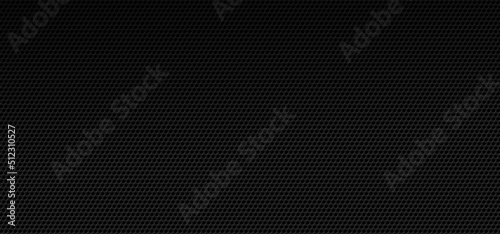 Black grid background. Abstract metallic surface with holes backdrop. Perforated black metal material texture. Urban style vector illustration.