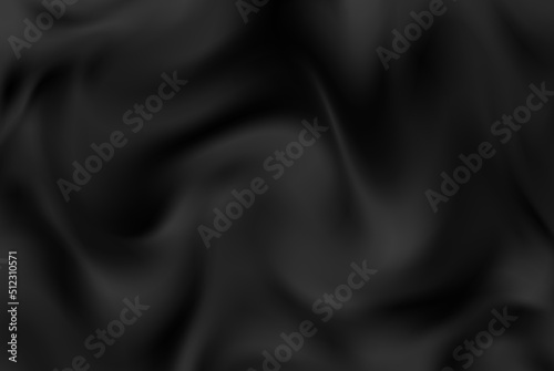 Black wrinkled fabric. Textile. Abstract vector background.