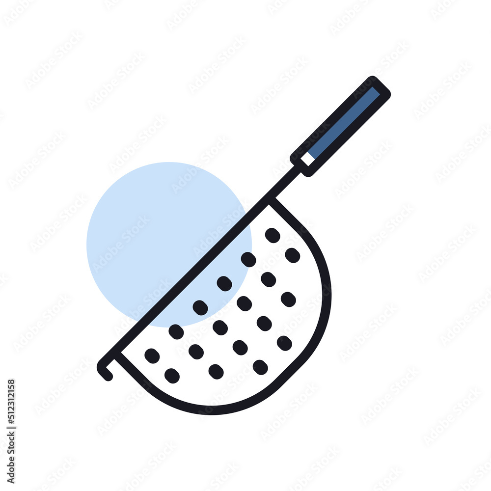 Colander vector icon. Kitchen appliance Colander vector icon. Kitchen appliance