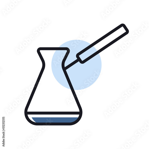 Turkish cezve vector icon. Kitchen appliance