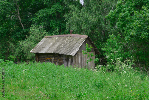 A old wooden house on a farm in nature