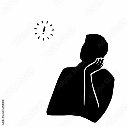 男性シルエット　疑問解決ピクトグラム　黒