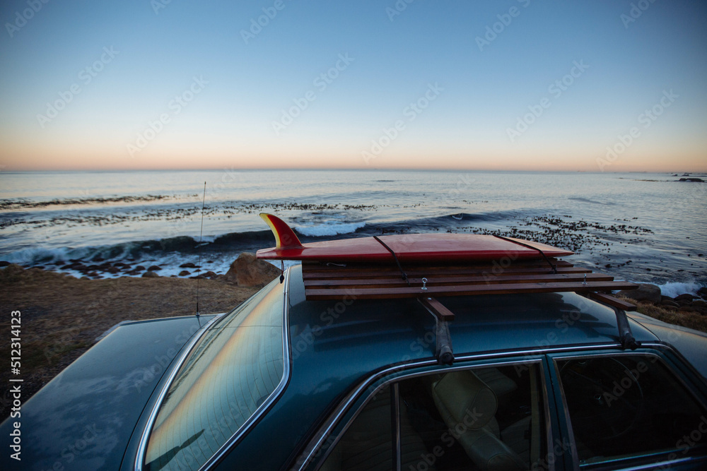 surfboard on car roof
