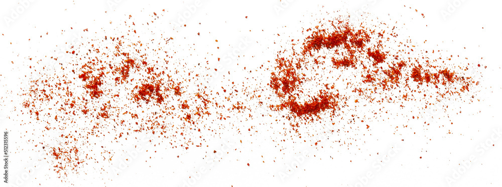 Red ground pepper. Chili pepper powder isolated on white background. Red ground pepper. Chili pepper powder isolated on white background.