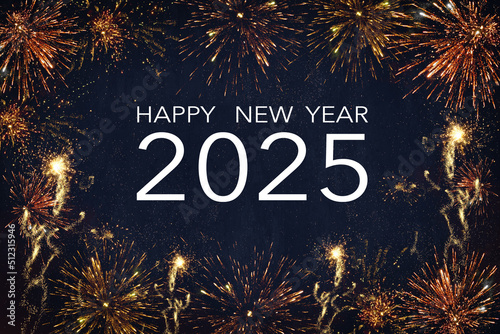 Canvas Print Silvester 2025 Happy New year, New Year's Eve Party celebration holiday backgrou
