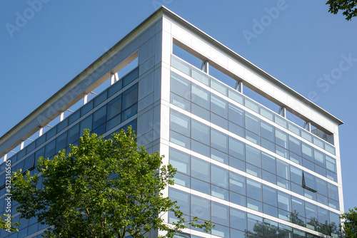 Canvas Print Facade of a glass building in the Eur district in Rome, Italy