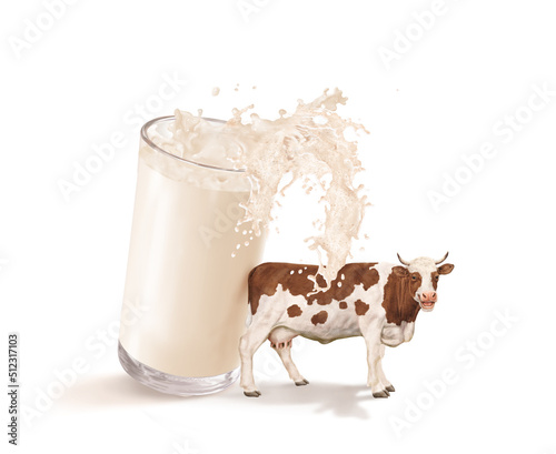 lait, vache à lait, drapeau , France, rigolote, qui rit, montre sa mamelle, en verre, boire, verser, full, lait, vache à lait , France, rigolote, qui rit, montre sa mamelle, en verre, boire, verser, f photo