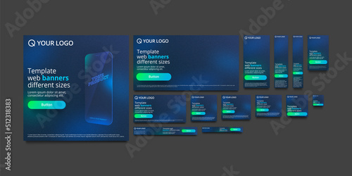 Web banners template in different sizes.