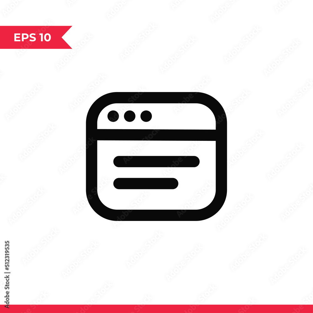 Browser icon vector. Web sign Browser icon vector. Web sign