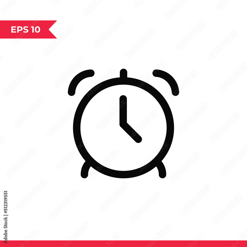 Alarm clock icon vector. Alarm sign