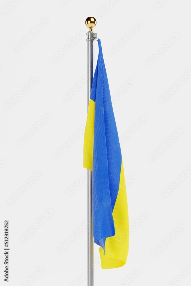 Naklejka premium Realistic 3D Render of Ukraine Flag