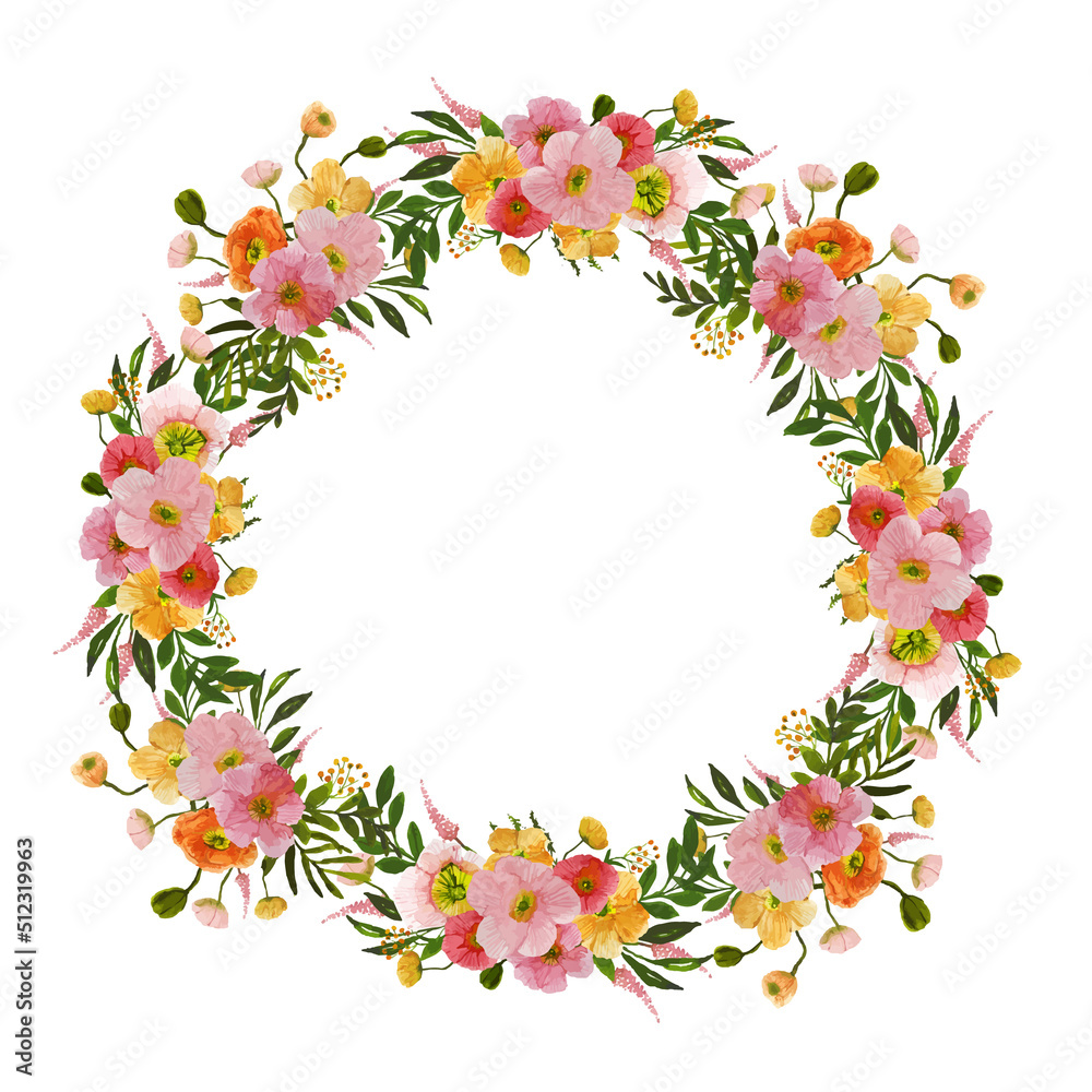 wreath of flowers watercolor