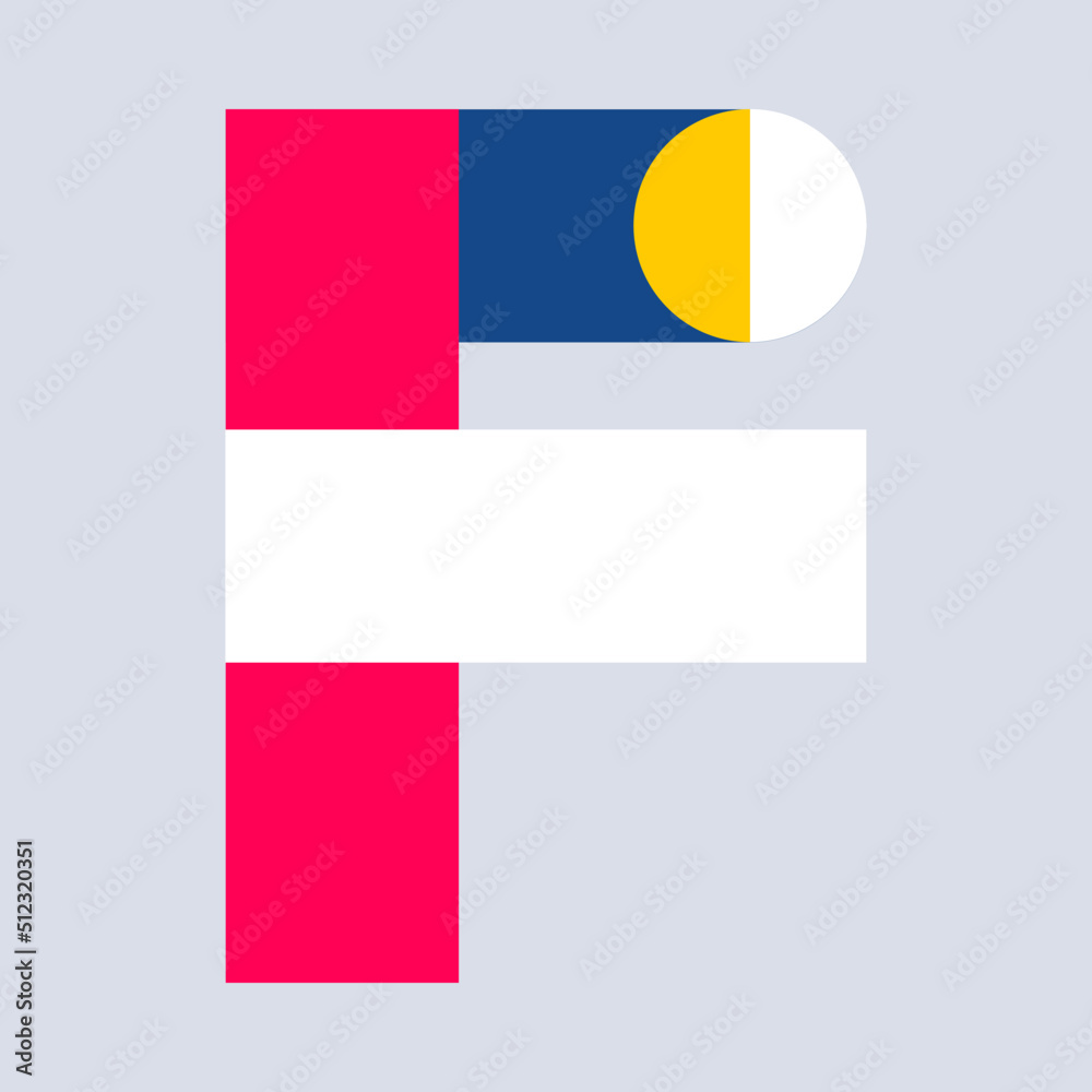 Modern Abstract geometric F Uppercase alphabetical font flat design. F letter Modern Abstract geometric F Uppercase alphabetical font flat design. F letter