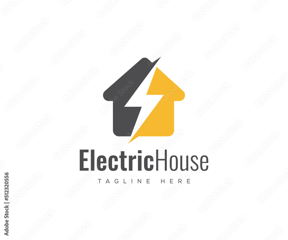 Electric House Logo, Power House Logo Design.