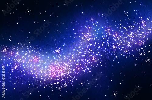 夏の天の川、宇宙、きらきら輝く銀河と星
