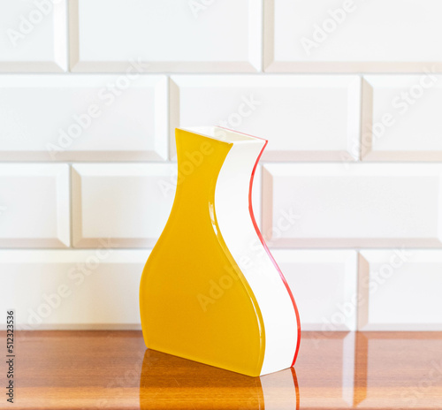 Mid-century modern asymmetrical plexi glass vase photo