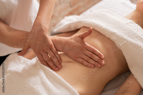 Billede på lærred relaxing massage and body shaping massage, lymphatic drainage, manual and aesthe