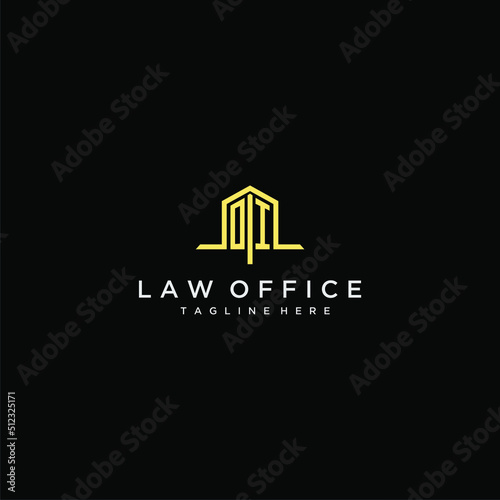 OI initial monogram logo for law office with home office design image
