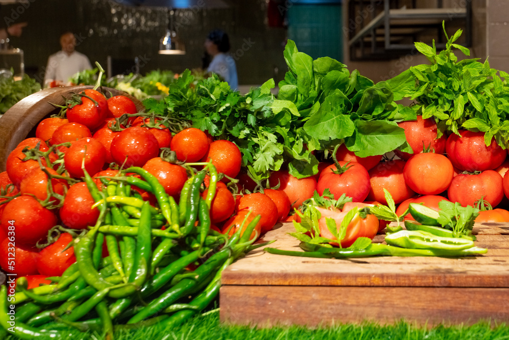 Vegetarian food. Healthy eating. Food industry. Dining table. Healthy meal.Smorgasbord in hotel on vacation Vegetarian food. Healthy eating. Food industry. Dining table. Healthy meal.Smorgasbord in hotel on vacation