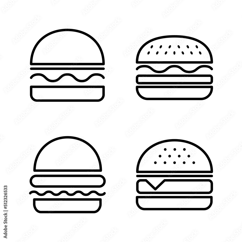 Fototapeta premium Burger icon vector. burger sign and symbol. hamburger