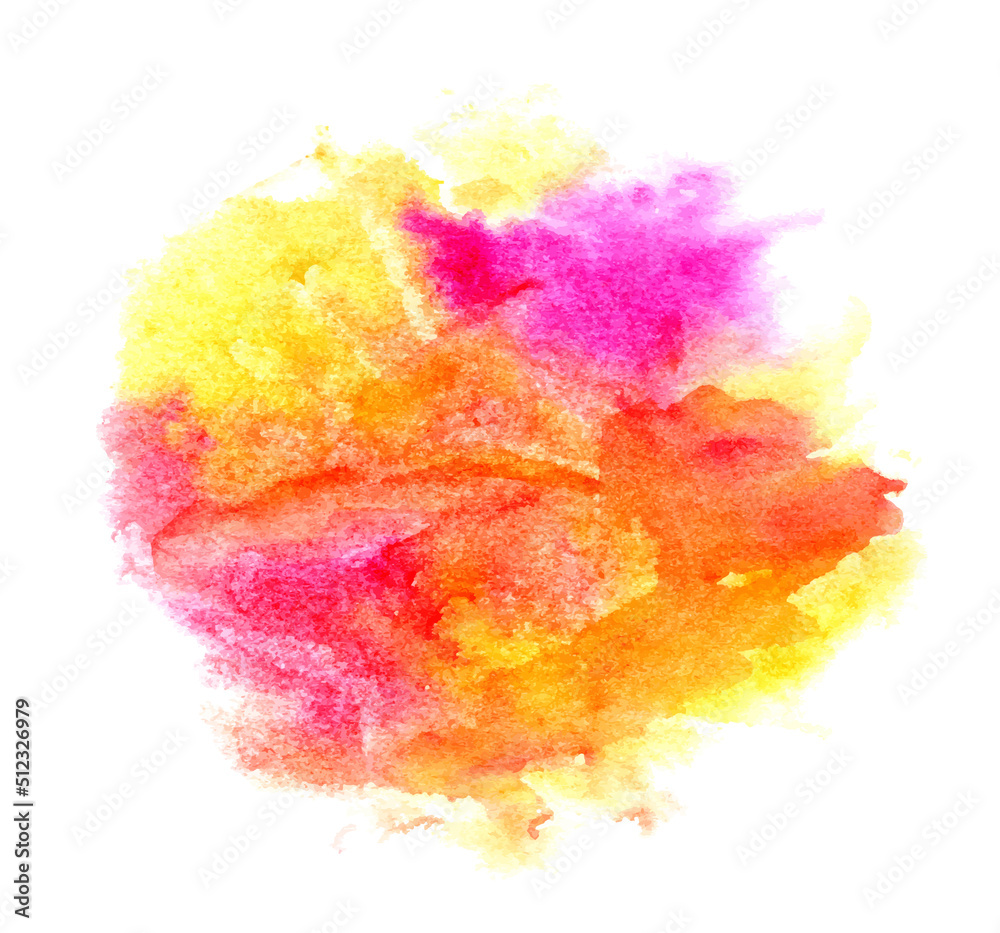 Multicolored watercolor stain for logo or lettering