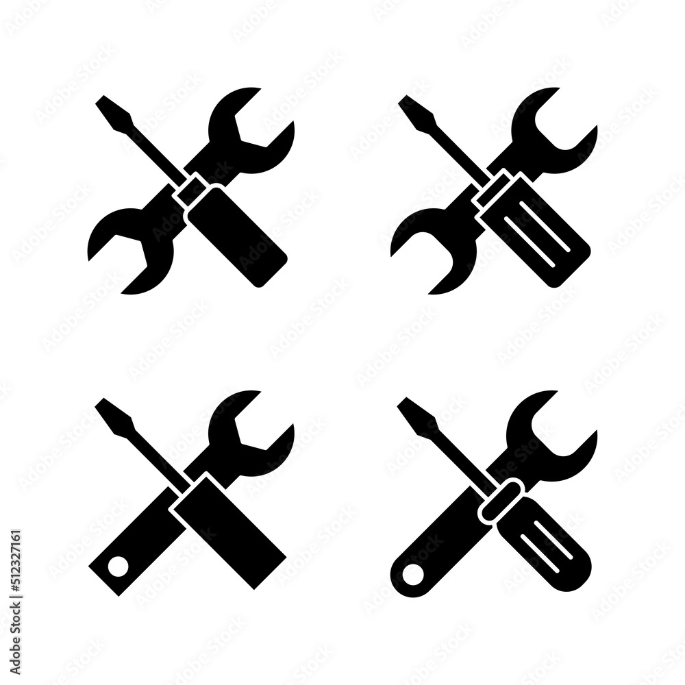 Repair tools icon vector. tool sign and symbol. vectorting icon. Wrench and screwdriver. Service Repair tools icon vector. tool sign and symbol. vectorting icon. Wrench and screwdriver. Service