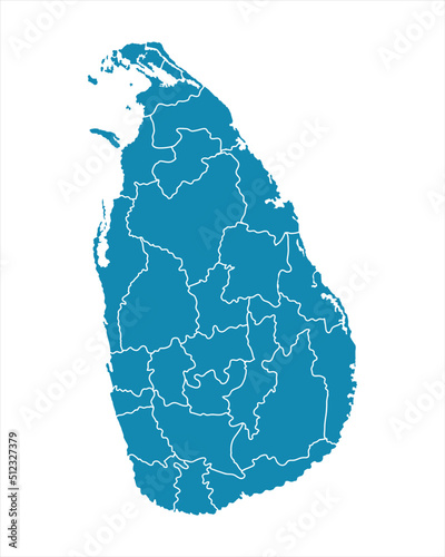 Map of Sri Lanka's high-quality vector