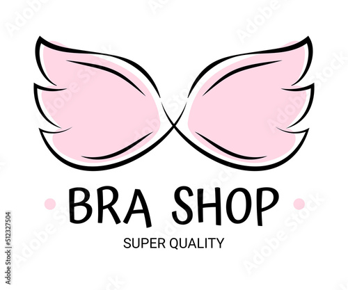 Bra shop logo. Vector stock image.